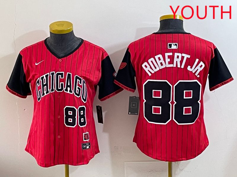 Youth 2025 Chicago White Sox #88 Robert jr Red Joint Name Nike MLB Jersey style 5->youth mlb jersey->Youth Jersey
